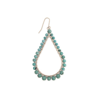 Desert Rain Turquoise Bead Teardrop Earring