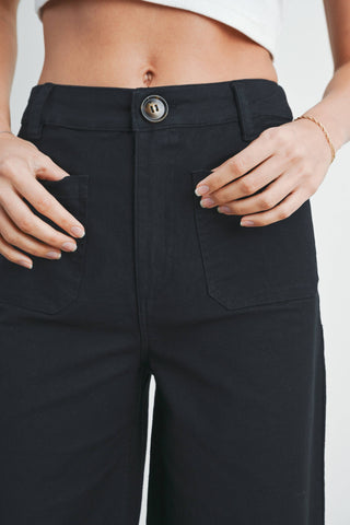 Black Wide Leg Denim Pant