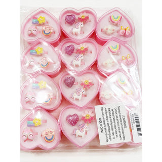 Heart Box Cute Character Kids Ring Set