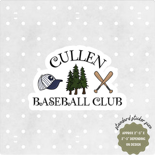Twilight Inspired Cullen Baseball Club Sticker