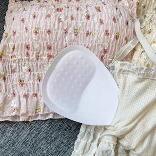 Vesty - White Floral Strappy Bandeau Top: Blue / One Size