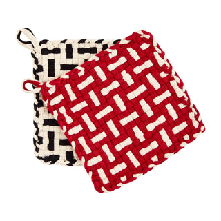 Red Woven Pot Holder Set