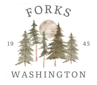 Forks, WA Tree Design Sticker