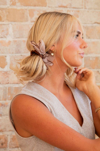 Cocoa Bow Scrunchie