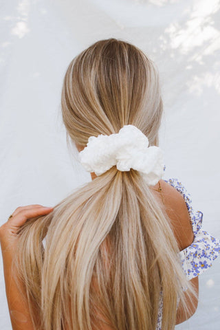 Pure White Jumbo Scrunchie