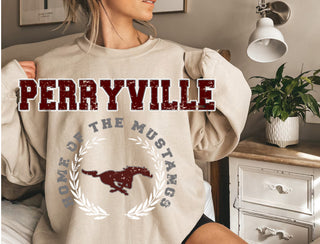 Perryville Mustangs Oversized Design Crewneck