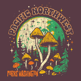 Pacific Northwest Shrooms-Forks, Wa Crewneck Sweater
