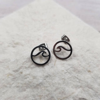 Circle Wave Stud: Rose gold