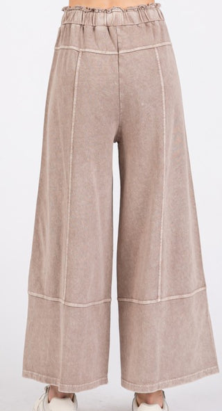 Mineral Wash French Terry Wide Leg Pants