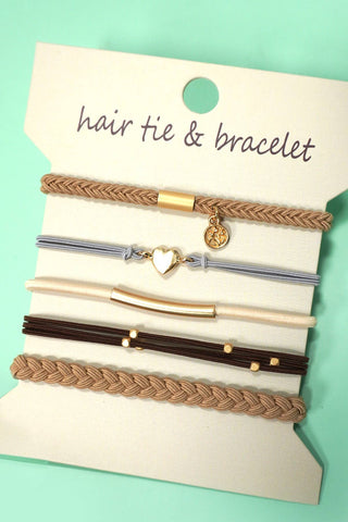 BOHO DUAL FUNCTION KNOT BRACELET HAIR TIES | HEART