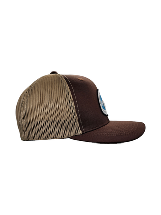 Pacific Crest Trail Snapback Hat with PCT Patch: Navy Blue on White Mesh