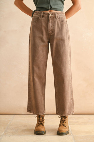 WASHED COLOR PANTS: MOCHA
