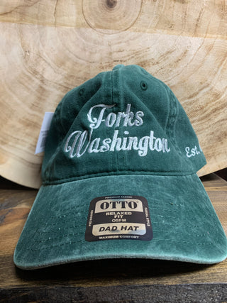 Forks, Washington Embriodered Dad Hat