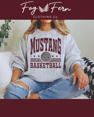 Mustang Basketball Distressed Design - (Adult + Youth)