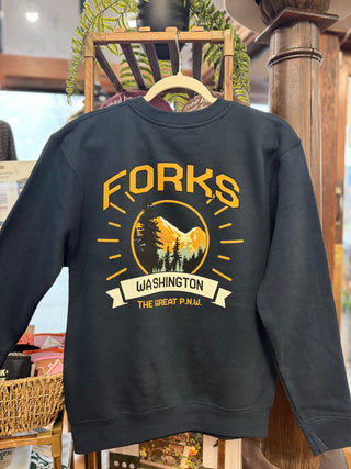 Forks, WA Arched The Great PNW Crewneck