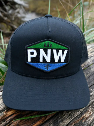 Pnw Emblem Patch Hat Curved Bill Trucker
