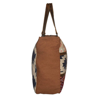 Canvas & Leather Overnight Multi Patch Weekender Bag