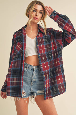 Katie Flannel Shirt: Red / Contemporary
