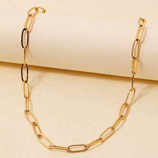 Pvd Gold Plated Chain Necklace: GOLD