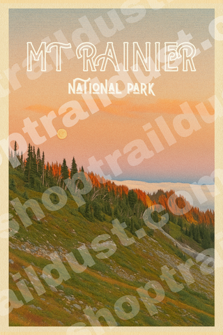 Mt Rainier John Muir Vintage Inspired 4x6 Postcards