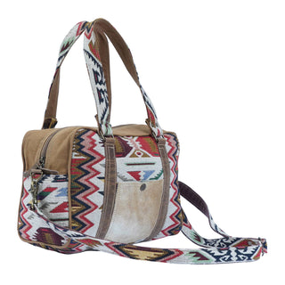 Upcycled  Canvas & Leather Women's Azio Mini Duffle