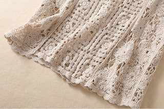 Crosa - Crochet Vintage Bohemian Vest: BLACK / OS