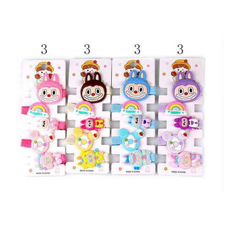 Labubu Playful Monster Bunny Character Hair Clip Set