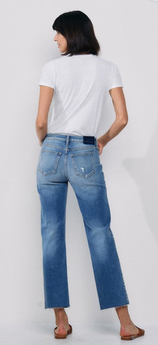 Medium Distresaed Straight Denim