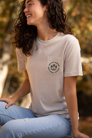 U.S. National Parks Pocket Tee: Dune / L