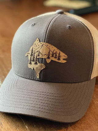 Fish PNW Leather Patch SnapBack Hat