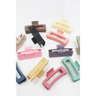 Matte Jumbo Cut Out Rectangle Hair Claw Clip