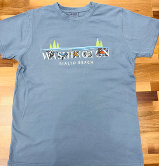 Washington Coastal Animals Rialto Beach Embroidered Tee