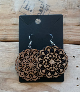 Floral Wooden Earrings