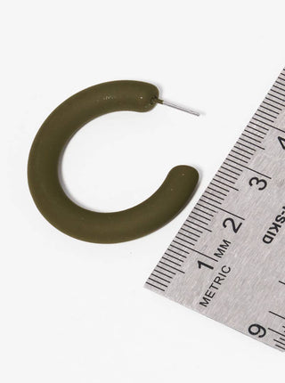 30Mm Dark Green Hoop Earrings