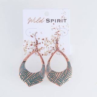 Wild Spirit Western Copper Textured Teardrop Earrings