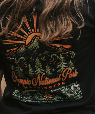 Sunset Mountain + Pine Crewneck Sweatshirt