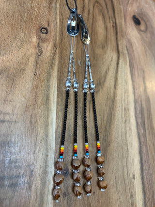 Ghost Bead Dangle Native Beaded Hair Clips