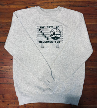 City of Forks Sign Embroidered Crewneck