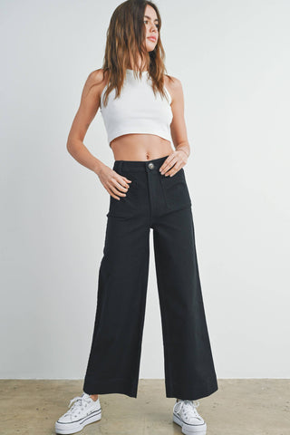 Black Wide Leg Denim Pant