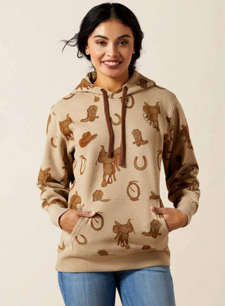 Ariat Women’s Logo 2.0 Hooded Sweatshirt Savannah Tan Heather