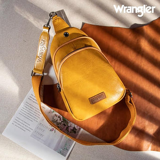 Wrangler Waist Sling Bag Leather Crossbody- Yellow