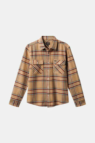 Brixton Bowery Flannel -Sand/Off White/Terracotta