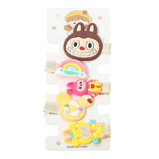 Labubu Playful Monster Bunny Character Hair Clip Set