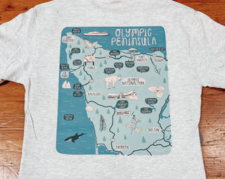 Olympic Peninsula Hand Drawn Design