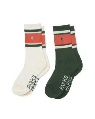 Trail Crew Tube Sock 2 Pack: Green And Natural / XS/S