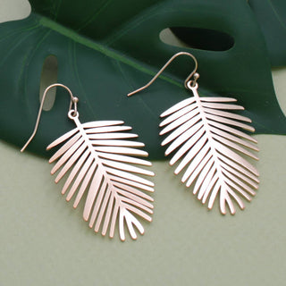 Tropical Shade Gold Palm Leaf Earrings