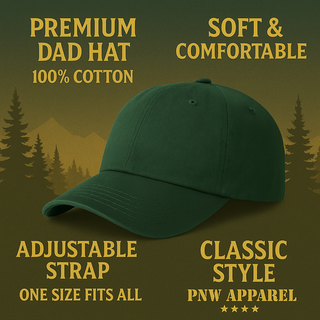 National Park Service Leather Patch Hat: NPS Ranger: Forest Green