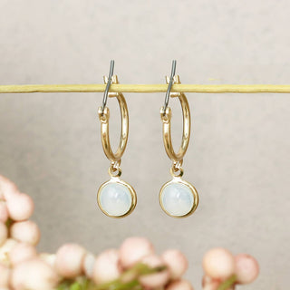 Modern Simplicity Opal Gold Hoop Earrings