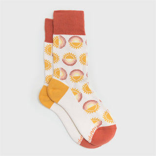 Sunny Men's + Women's Organic  Socks | White, Red, Yellow