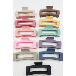 Matte Jumbo Cut Out Rectangle Hair Claw Clip